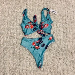 Stanlice Akumal High Waist Bikini (Teal Color)